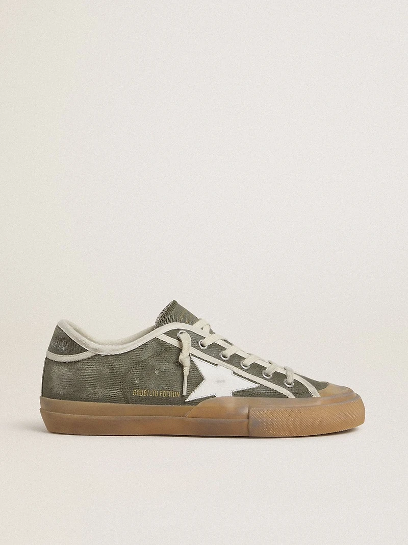 Women’s Super-Star LTD green canvas with white leather star