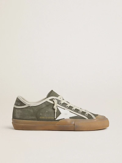 Women’s Super-Star LTD green canvas with white leather star