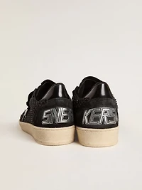 Women’s Ball star mesh with Swarovski crystals and black laminated leather heel tab