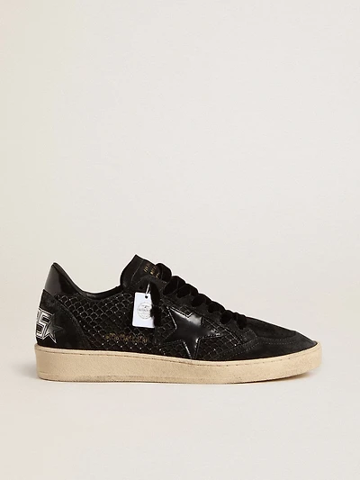 Women’s Ball star mesh with Swarovski crystals and black laminated leather heel tab