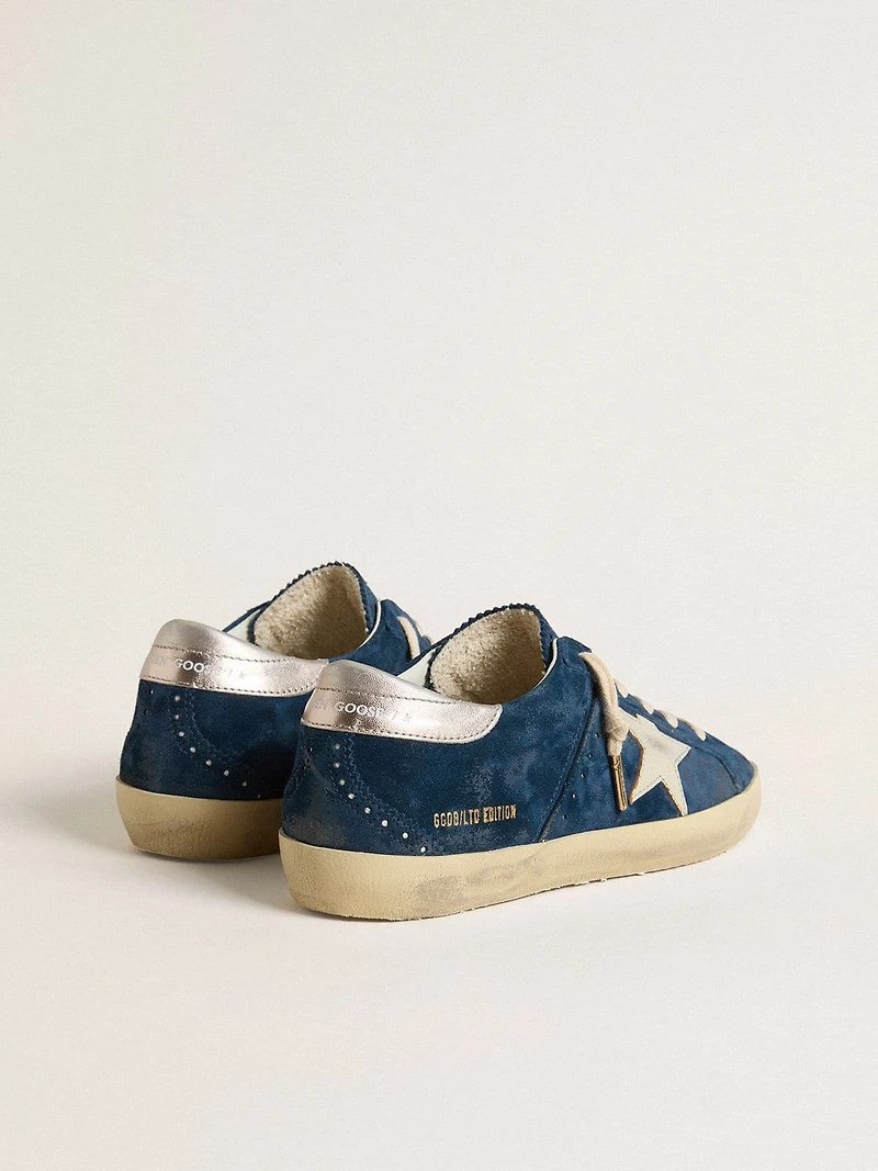 Women's Super-Star LTD in blue suede with white star
