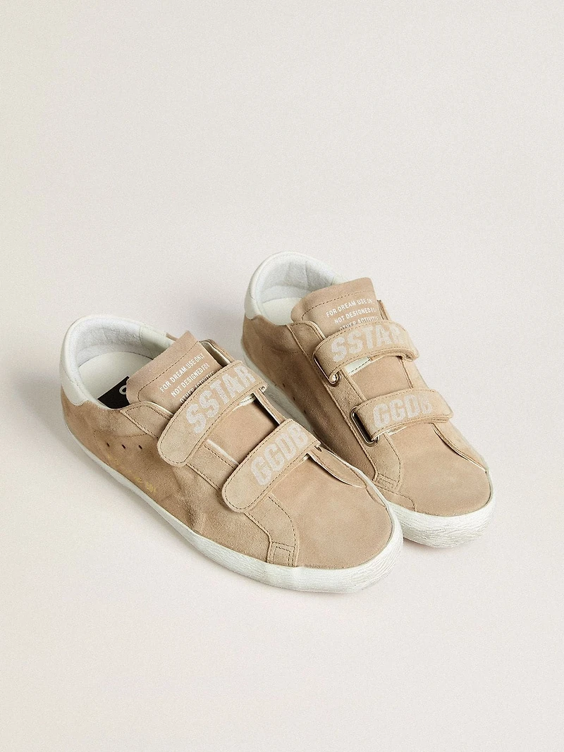 Women’s Old School beige suede with white leather heel tab