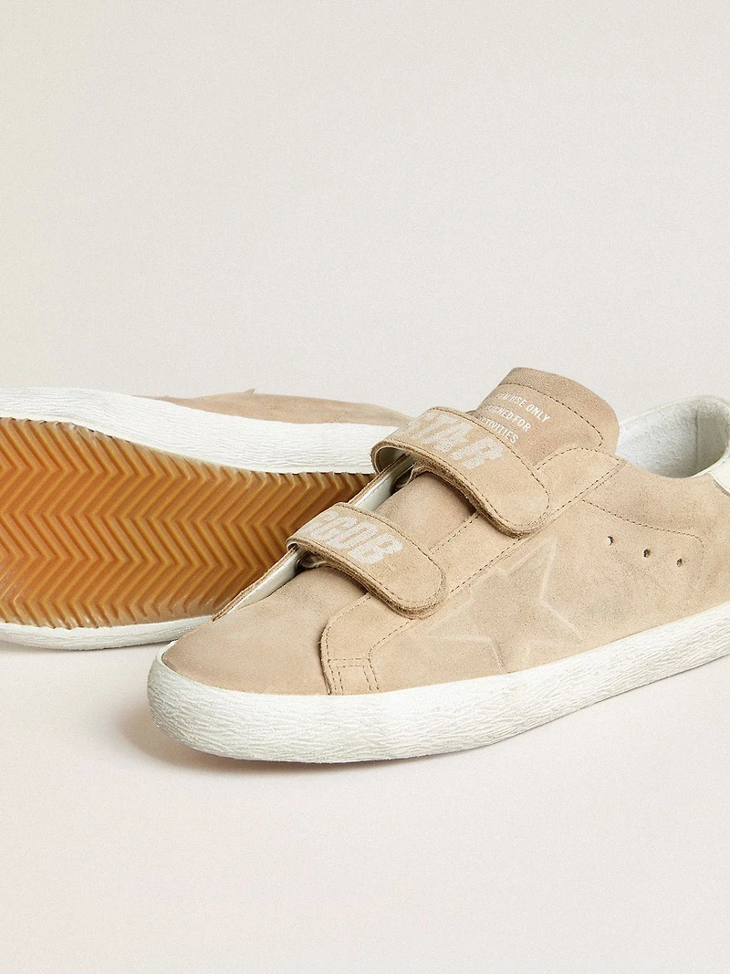 Women’s Old School beige suede with white leather heel tab