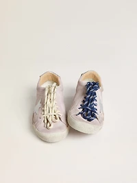 Women's True-Star pastel pink suede with silver star and heel tab