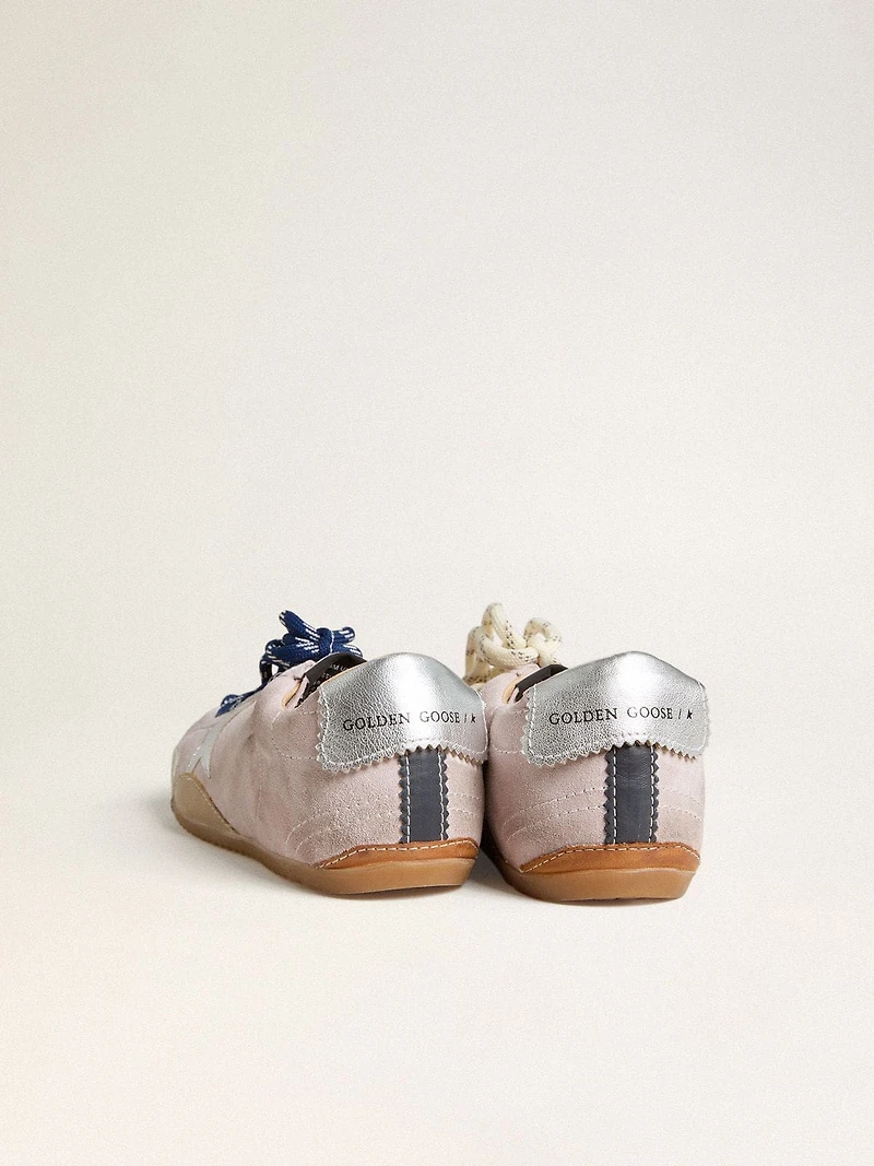Women's True-Star pastel pink suede with silver star and heel tab
