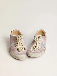 Women's True-Star pastel pink suede with silver star and heel tab
