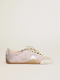 Women's True-Star pastel pink suede with silver star and heel tab