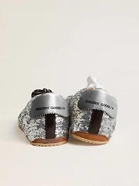 Women's True-Star silver sequins with black star and leather heel tab