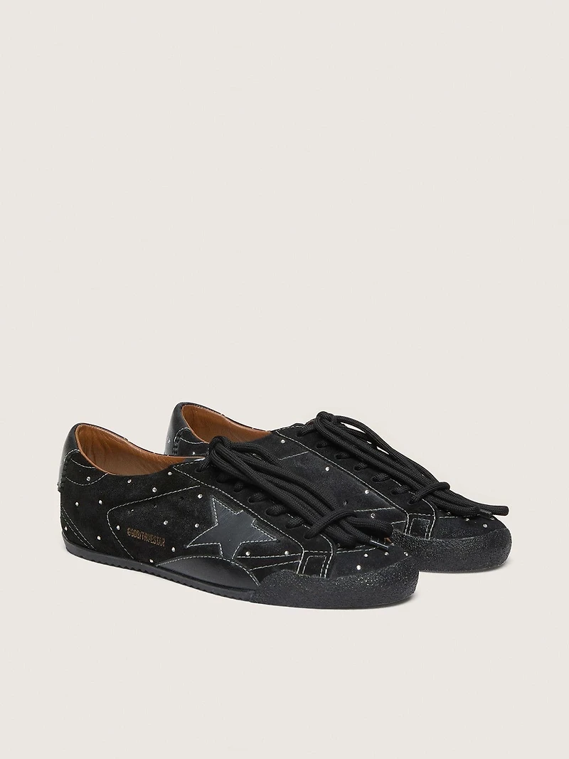 Women's True-Star black suede with Swarovski crystals and leather star