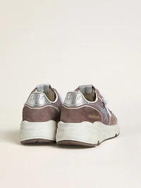 Women's Running Sole LTD lavender nylon and suede with printed star silver leather heel tab
