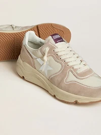 Women's Running Sole nylon and suede with silver printed star leather heel tab
