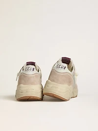 Women's Running Sole nylon and suede with silver printed star leather heel tab