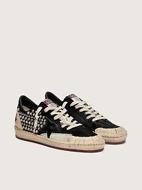 Women's Ball star LAB black suede with studs and glossy leather