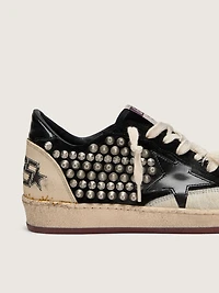 Women's Ball star LAB black suede with studs and glossy leather