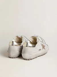 Women's Super-Star Ski light gray nylon with metallic leather star and heel tab