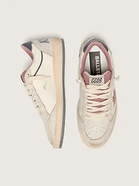Women's Ball star LTD beige leather with pink mesh and blue heel tab