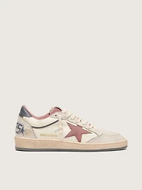 Women's Ball star LTD beige leather with pink mesh and blue heel tab
