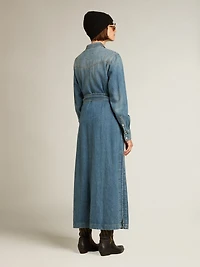 Women's shirt dress denim with belt