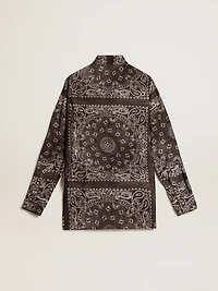 Pajama shirt anthracite gray with paisley print