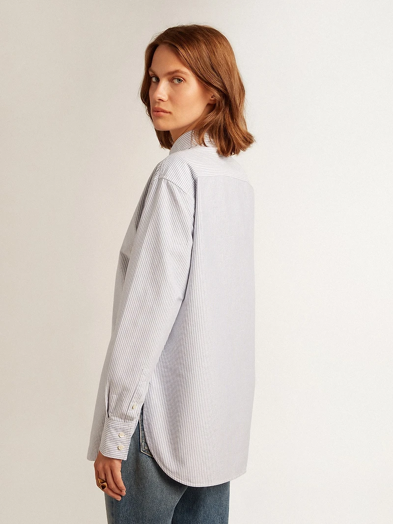 Women's shirt with narrow stripes