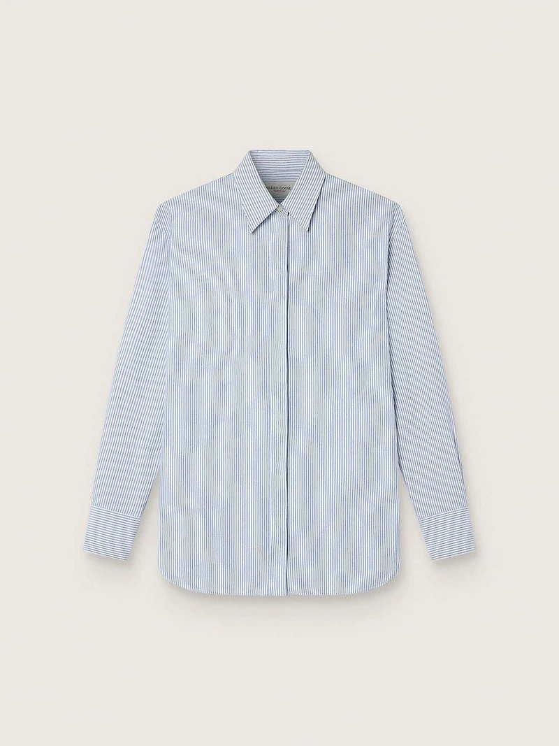 Women's shirt with narrow stripes