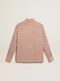 Women's pink viscose shirt with floral pattern