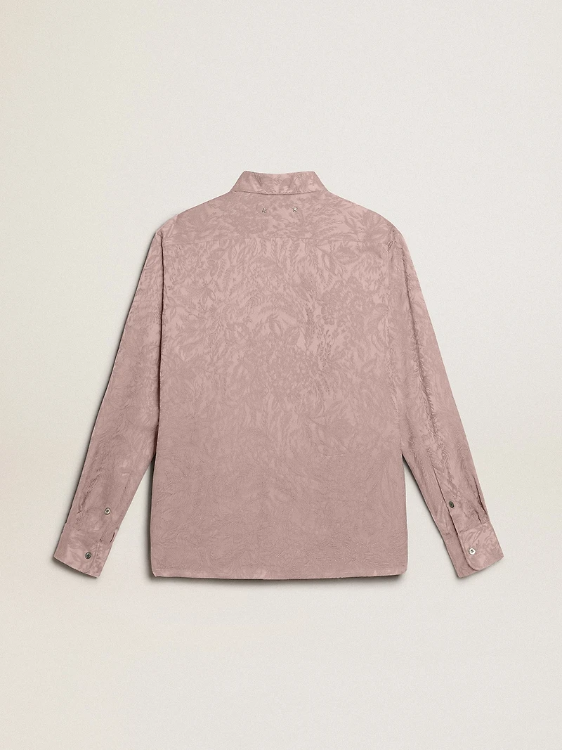 Women's pink viscose shirt with floral pattern