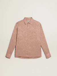 Women's pink viscose shirt with floral pattern