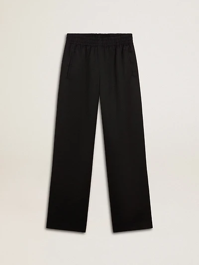 Women’s black lightweight wool joggers