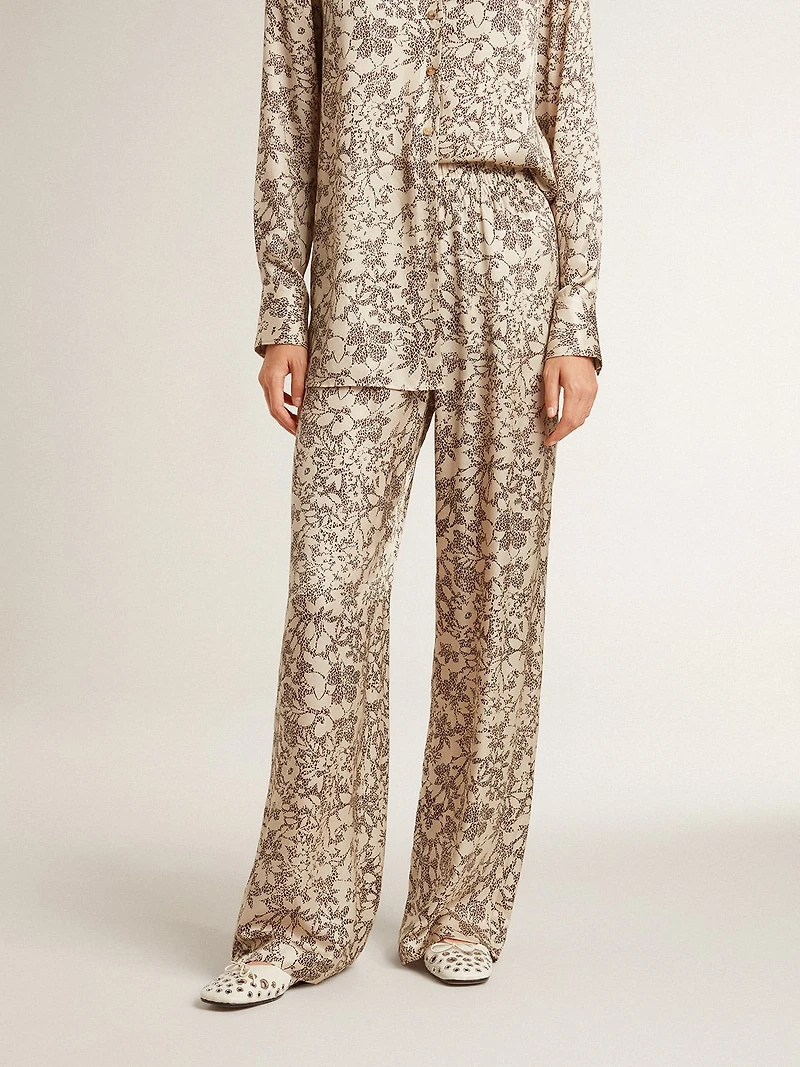 Women's joggers with floral print