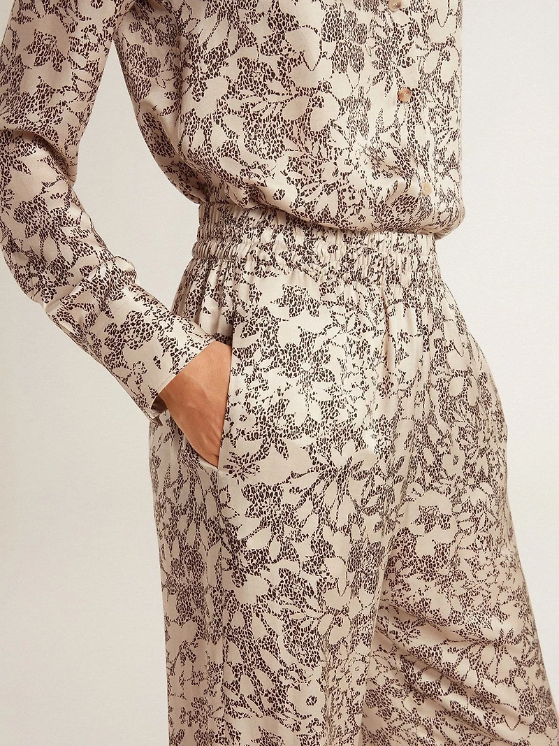 Women's joggers with floral print