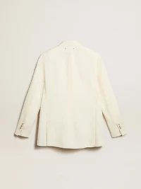Women’s aged white double-breasted blazer