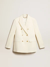 Women’s aged white double-breasted blazer