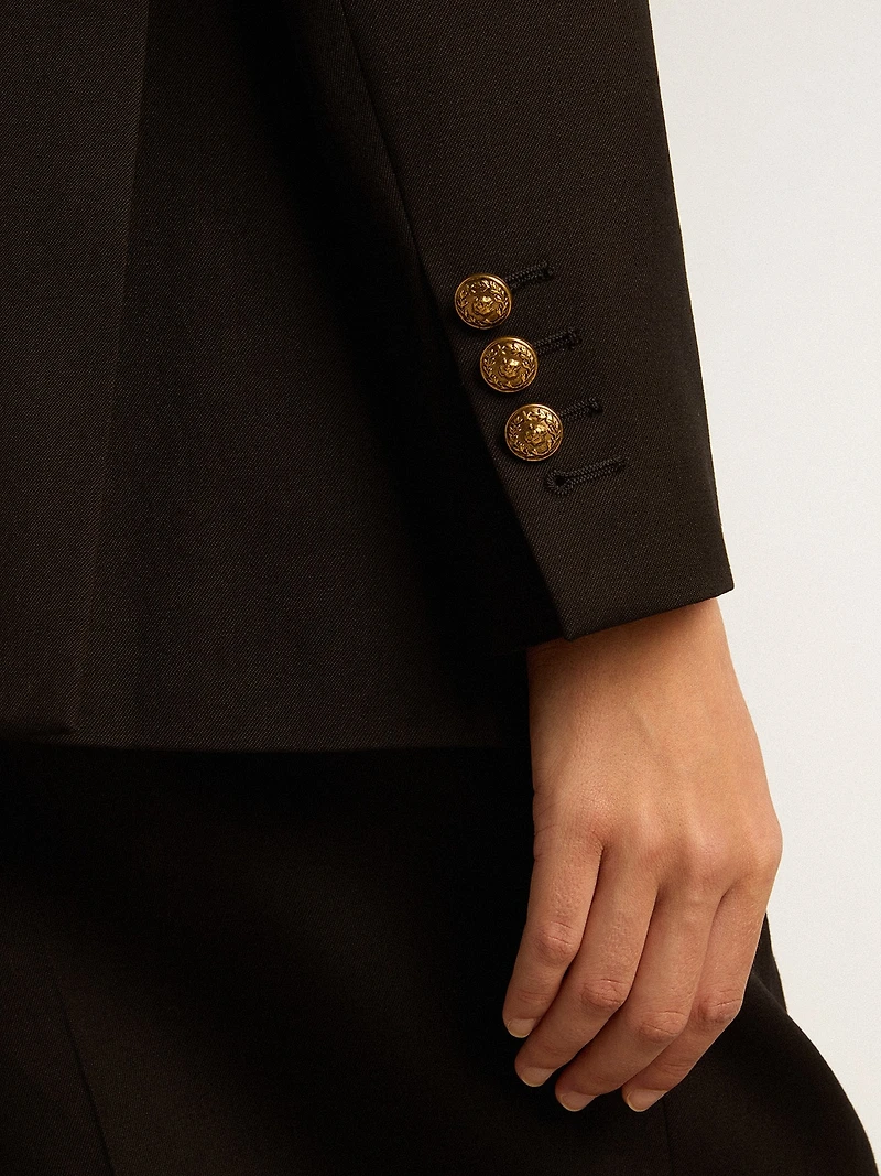 Women’s black double-breasted blazer