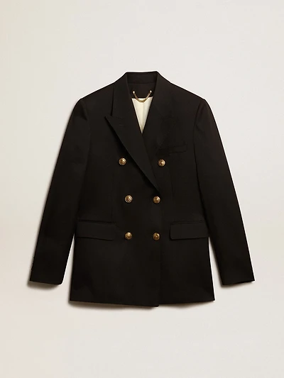 Women’s black double-breasted blazer