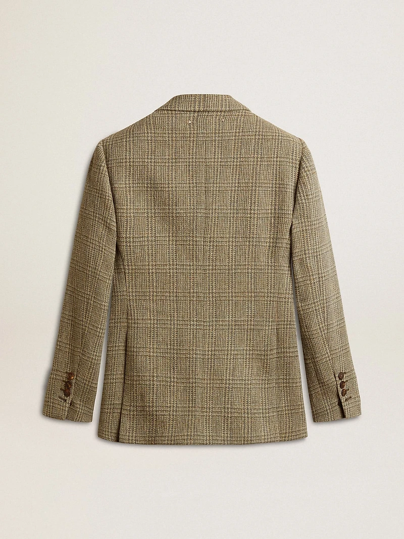 Women's double-breasted blazer Shetland wool