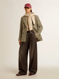 Women's double-breasted blazer Shetland wool