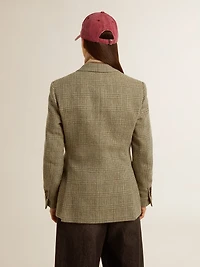 Women's double-breasted blazer Shetland wool
