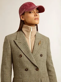 Women's double-breasted blazer Shetland wool