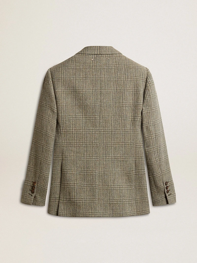 Women's double-breasted blazer Shetland wool