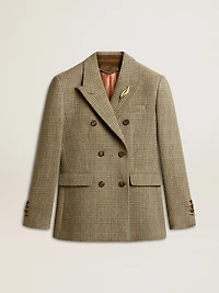 Women's double-breasted blazer Shetland wool