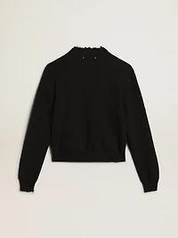 Women’s round-neck sweater dark blue cotton