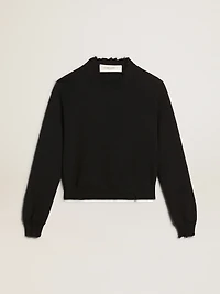 Women’s round-neck sweater dark blue cotton