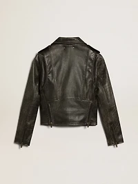 Women’s leather biker jacket