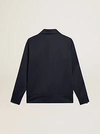 Dark blue zipped sweatshirt with white strip and contrasting stars