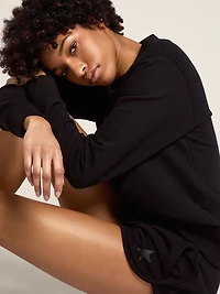 Women's black shorts with tone-on-tone star