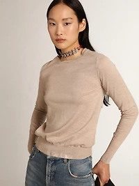 Women's sweater light brown merino wool
