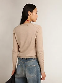 Women's sweater light brown merino wool