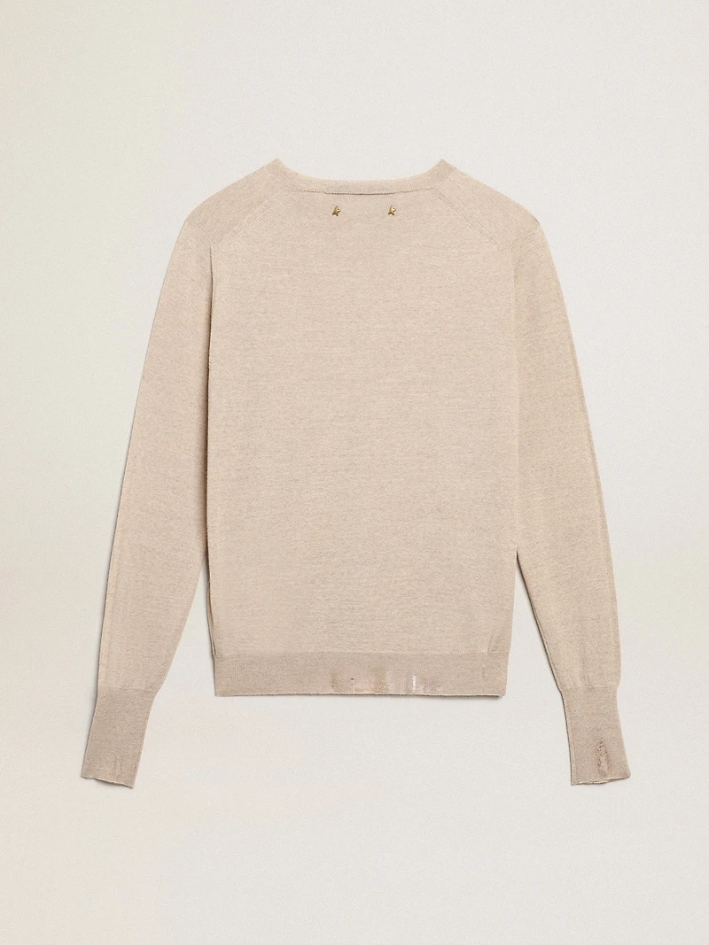 Women's sweater light brown merino wool