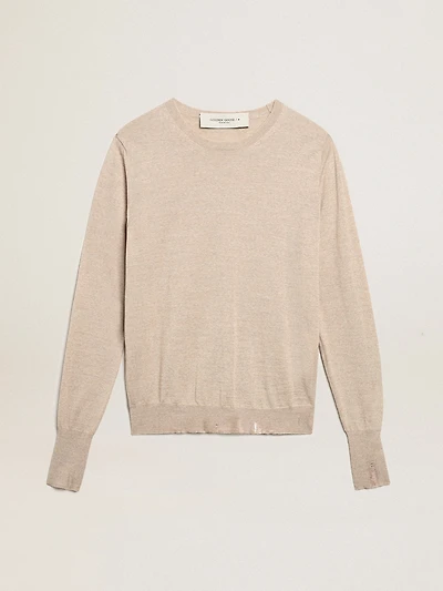 Women's sweater light brown merino wool
